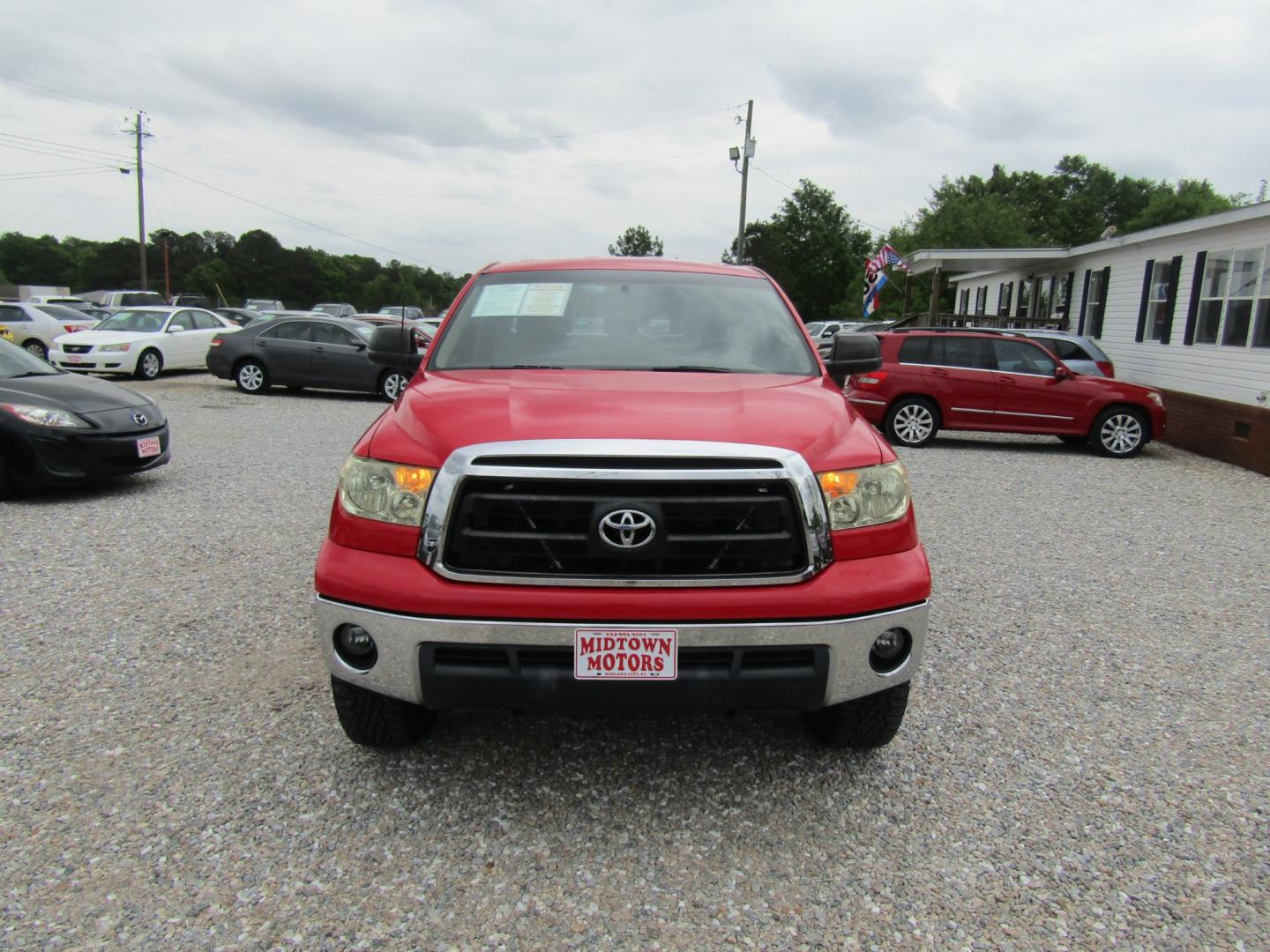 2012 Red /Tan Toyota Tundra Tundra-Grade 5.7L Double Cab 2WD (5TFRY5F14CX) with an 5.7L V8 DOHC 32V engine, Automatic transmission, located at 15016 S Hwy 231, Midland City, AL, 36350, (334) 983-3001, 31.306210, -85.495277 - Photo#1